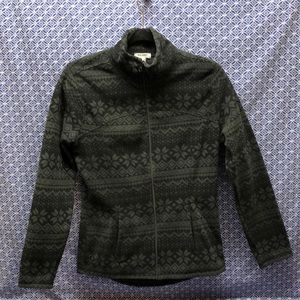 Old Navy Fleece zippered jacket, black/grey pattern, size medium